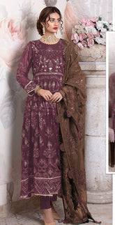 Heavy Faux Georgette with Embroidery Squence Work Suit